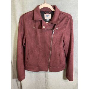 Old Navy Motorcycle Womens Jacket Small Pink‎ Asymmetric Zipper Pockets Ladies